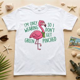 Sarcastic Flamingo St Patricks Day T Shirt Im Only Wearing Green Funny Tee Gift For Flamingo Lover