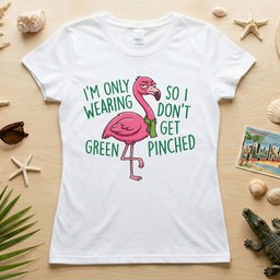 Sarcastic Flamingo St Patricks Day T Shirt Im Only Wearing Green Funny Tee Gift For Flamingo Lover