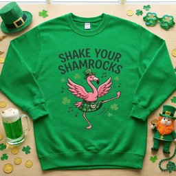 Shake Your Shamrocks Dancing Flamingo St Patricks Day Funny Irish Party For T Shirt Gift For Women