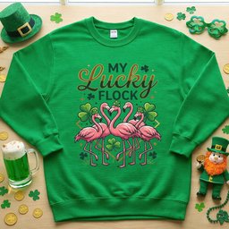 My Lucky Flock St Patricks Day Flamingo Shirt Festive Group And T Shirt Gift For Flamingo Lover