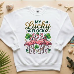 My Lucky Flock St Patricks Day Flamingo Shirt Festive Group And T Shirt Gift For Flamingo Lover