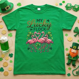 My Lucky Flock St Patricks Day Flamingo Shirt Festive Group And T Shirt Gift For Flamingo Lover