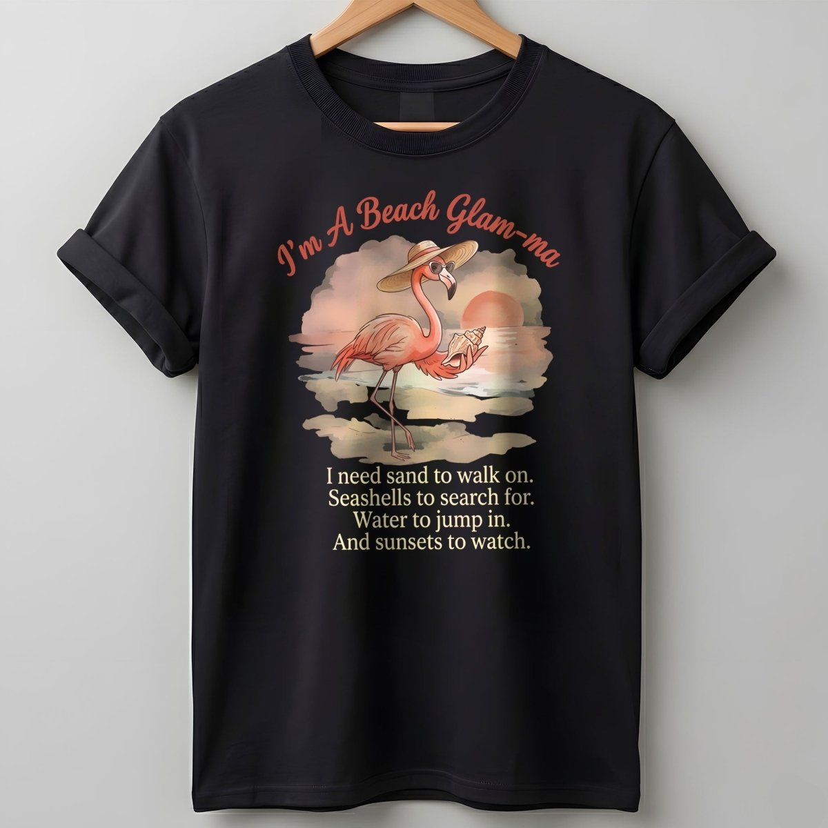 Personalized Im A Beach Glam Ma Sunset Flamingo Shirt T Shirt Gift For Flamingo Lover