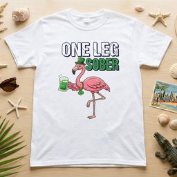 One Leg Sober Flamingo St Patricks Day Funny Irish Beer Lover Party T Shirt Gift For Flamingo Lover