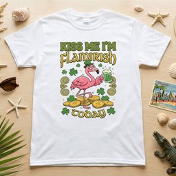 Flamingo Leprechaun Kiss Me Im Flamirish Today Funny St Patricks T Shirt Gift For Flamingo Lover