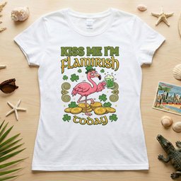 Flamingo Leprechaun Kiss Me Im Flamirish Today Funny St Patricks T Shirt Gift For Flamingo Lover