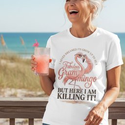 Personalized I Never Dreamed Id Be A Fabulous Grammingo Killing IT T Shirt Gift For Flamingo Lover