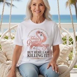 Personalized I Never Dreamed Id Be A Fabulous Grammingo Killing IT T Shirt Gift For Flamingo Lover