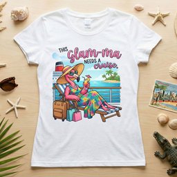 Fabulous Tropical Flamingo Glam Ma Cruise Shirt Funny Retirement T Shirt Gift For Flamingo Lover
