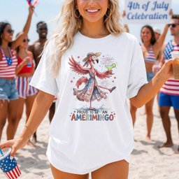 Proud To Be An Amerimingo Party Flamingo July 4th Shirt T Shirt Gift For Flamingo Lover