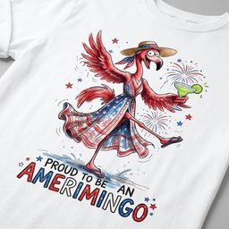 Proud To Be An Amerimingo Party Flamingo July 4th Shirt T Shirt Gift For Flamingo Lover