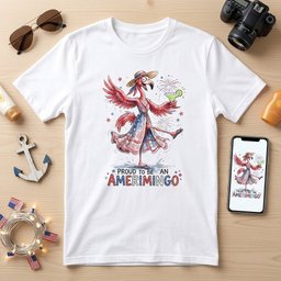 Proud To Be An Amerimingo Party Flamingo July 4th Shirt T Shirt Gift For Flamingo Lover