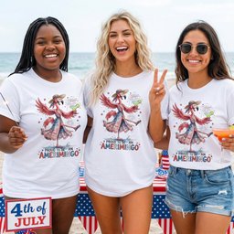 Proud To Be An Amerimingo Party Flamingo July 4th Shirt T Shirt Gift For Flamingo Lover