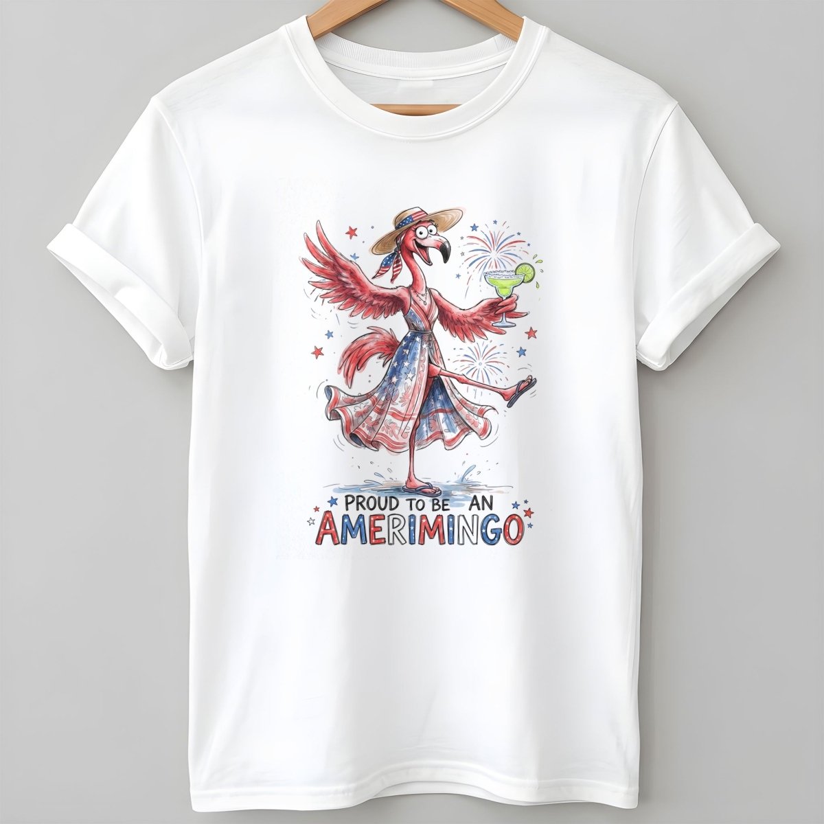 Proud To Be An Amerimingo Party Flamingo July 4th Shirt T Shirt Gift For Flamingo Lover