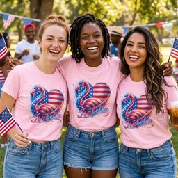 Custom Name Patriotic Sparkle Heart Flamingo July 4th Shirt T Shirt Gift For Flamingo Lover