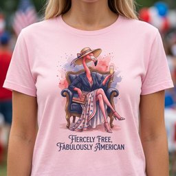 Fiercely Free Fabulously American Flamingo July 4th Shirt T Shirt Gift For Flamingo Lover
