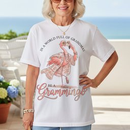 Personalized In A World Full Of Grandmas Be A Grammingo Shirt T Shirt Gift For Flamingo Lover