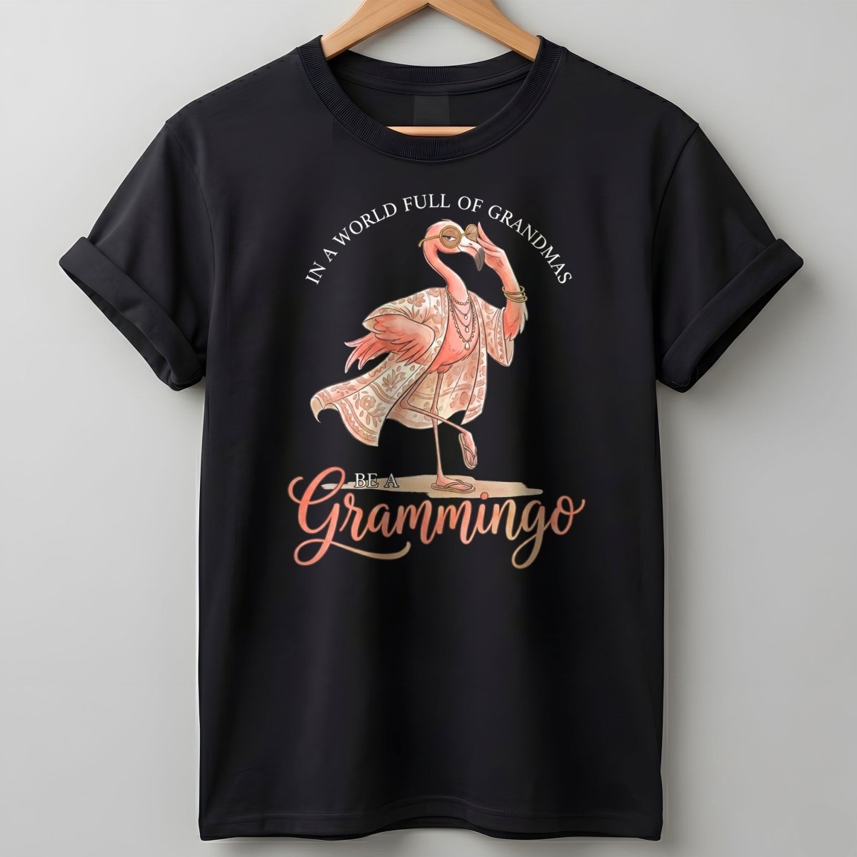 Personalized In A World Full Of Grandmas Be A Grammingo Shirt T Shirt Gift For Flamingo Lover