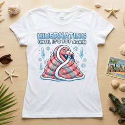 Hilarious Hibernating Flamingo Shirt Waiting For 70 F Weather Again T Shirt Gift For Flamingo Lover