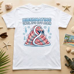 Hilarious Hibernating Flamingo Shirt Waiting For 70 F Weather Again T Shirt Gift For Flamingo Lover