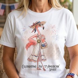 Celebrating 250 Years Of American Spirit Patriotic Flamingo Summer T Shirt Gift For Flamingo Lover