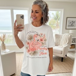 Personalized This Glam Ma Has A Priceless Little Flock Shirt Custom T Shirt Gift For Flamingo Lover