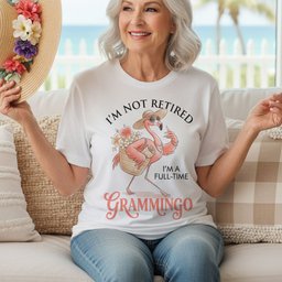 Personalized Im Not Retired Im A Full Time Grammingo Shirt T Shirt Gift For Flamingo Lover
