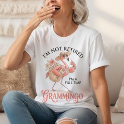 Personalized Im Not Retired Im A Full Time Grammingo Shirt T Shirt Gift For Flamingo Lover