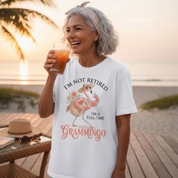 Personalized Im Not Retired Im A Full Time Grammingo Shirt T Shirt Gift For Flamingo Lover