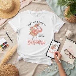 Personalized Im Not Retired Im A Full Time Grammingo Shirt T Shirt Gift For Flamingo Lover