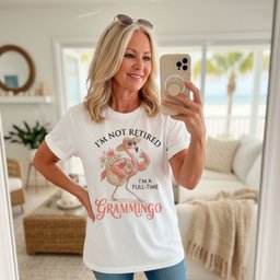 Personalized Im Not Retired Im A Full Time Grammingo Shirt T Shirt Gift For Flamingo Lover