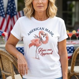 Personalized American Made Glam Ma Patriotic Flamingo Summer T Shirt Gift For Flamingo Lover