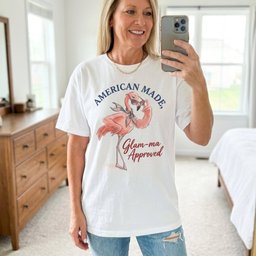 Personalized American Made Glam Ma Patriotic Flamingo Summer T Shirt Gift For Flamingo Lover