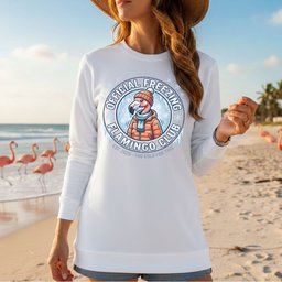 Official Freezing Flamingo Club Shirt Funny Winter T Shirt Gift For Mom