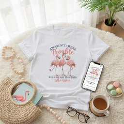 Apparently Were Trouble When We Are Together Funny Flamingo Squad T Shirt Gift For Flamingo Lover