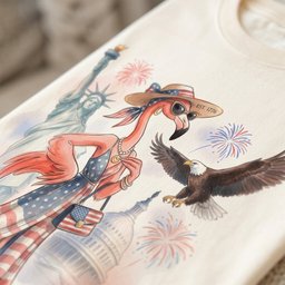 Celebrating 250 Years Of American Spirit Patriotic Eagle Flamingo T Shirt Gift For Flamingo Lover