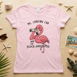 Sarcastic Flamingo Looking For Who The Flock Asked You Sassy Humor T Shirt Gift For Flamingo Lover