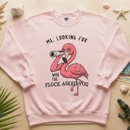 Sarcastic Flamingo Looking For Who The Flock Asked You Sassy Humor T Shirt Gift For Flamingo Lover