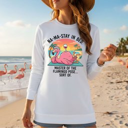 Hilarious Na Ma Stay In Bed Flamingo Yoga Shirt Funny Self Care Graphic For T Shirt Gift For Women