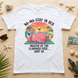 Hilarious Na Ma Stay In Bed Flamingo Yoga Shirt Funny Self Care Graphic For T Shirt Gift For Women