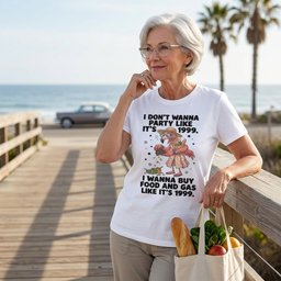 I Dont Wanna Party Like Its 1999 I Wanna Buy Food And Gas Like Its T Shirt Gift For Flamingo Lover
