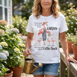 Personalized Flamingo Garden And Little Flock Gardening Summer T Shirt Gift For Flamingo Lover
