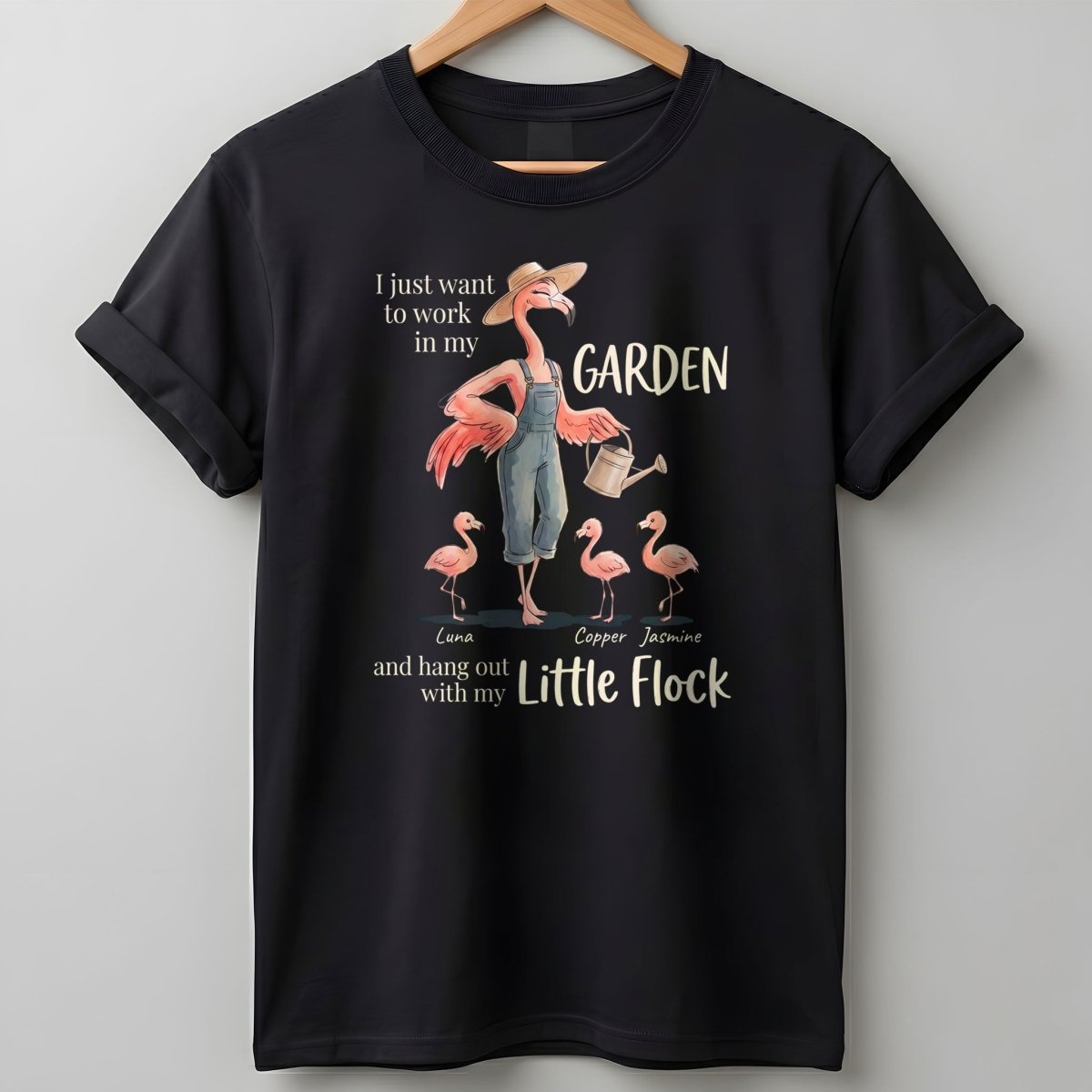 Personalized Flamingo Garden And Little Flock Gardening Summer T Shirt Gift For Flamingo Lover