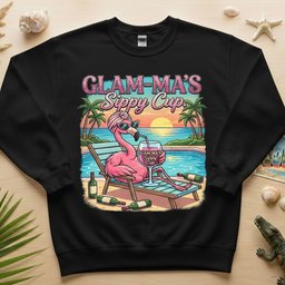 Glamorous Glam Mas Sippy Cup Flamingo T Shirt Funny Tropical Vacation Gift