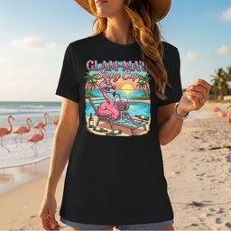 Glamorous Glam Mas Sippy Cup Flamingo T Shirt Funny Tropical Vacation Gift