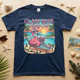 Glamorous Glam Mas Sippy Cup Flamingo T Shirt Funny Tropical Vacation Gift