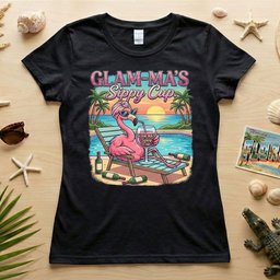 Glamorous Glam Mas Sippy Cup Flamingo T Shirt Funny Tropical Vacation Gift