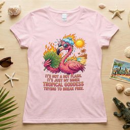 Fiery Tropical Goddess Flamingo Shirt Funny Menopause Hot Flash Tee Gift