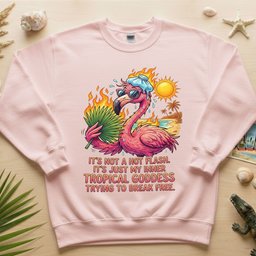 Fiery Tropical Goddess Flamingo Shirt Funny Menopause Hot Flash Tee Gift