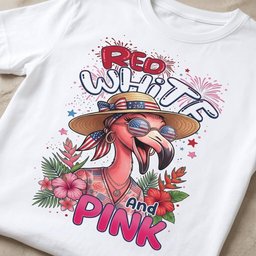 Red White And Pink Patriotic Flamingo July 4th Shirt T Shirt Gift For Flamingo Lover